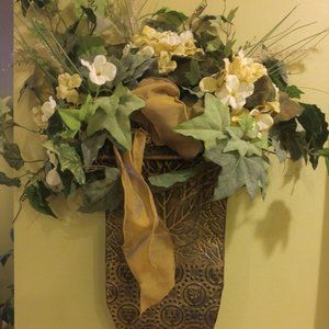 Silk Floral Arrangement for Wall Mounting
